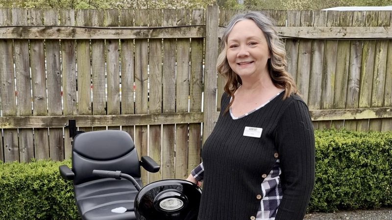 Gayle Kelly, Head Of Development At IGMT, With The New Mobility Scooter