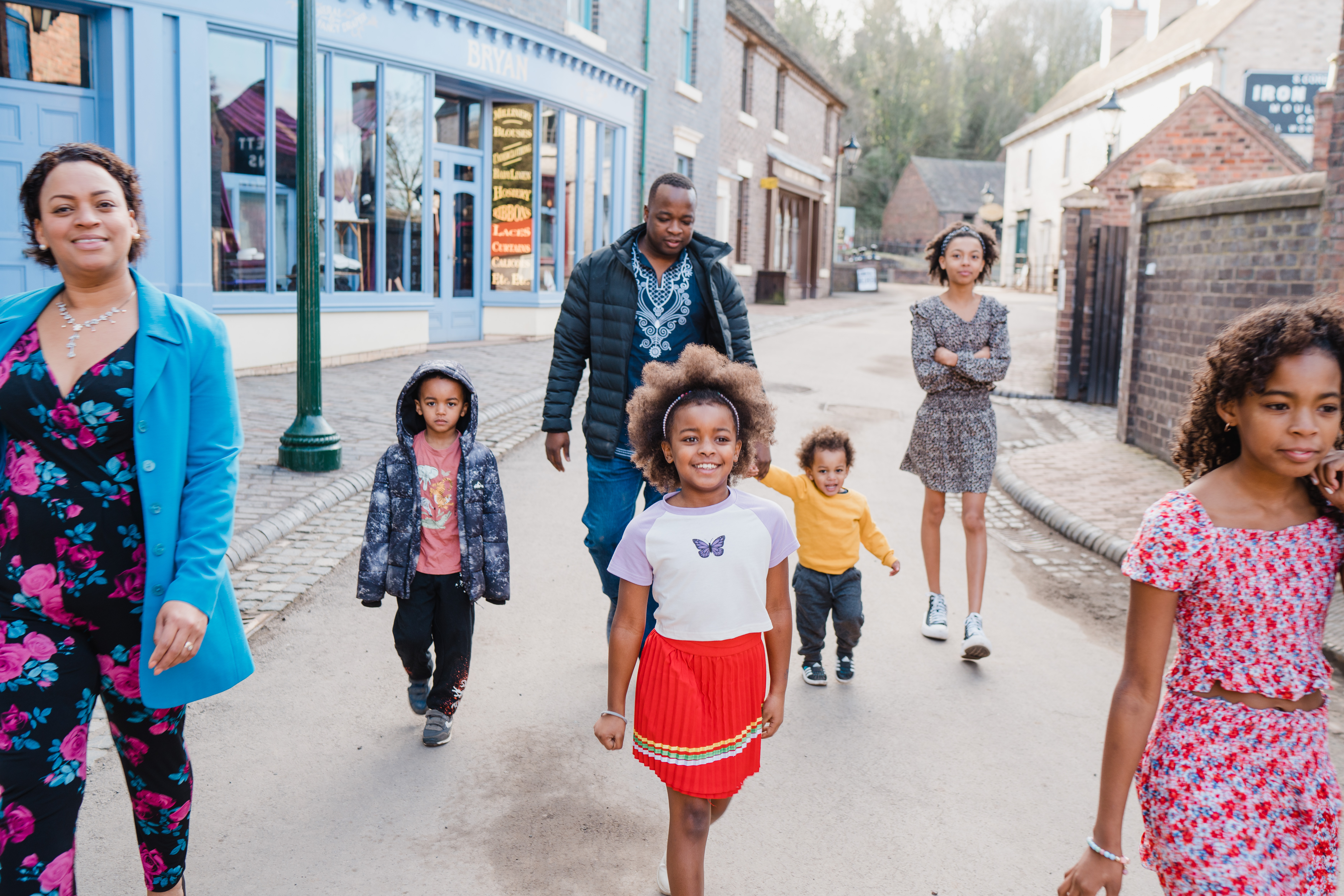 Family on Canal Street at Blists Hill Victorian Town